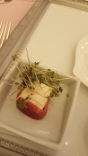 Terrine of cheese rolled with raw ham